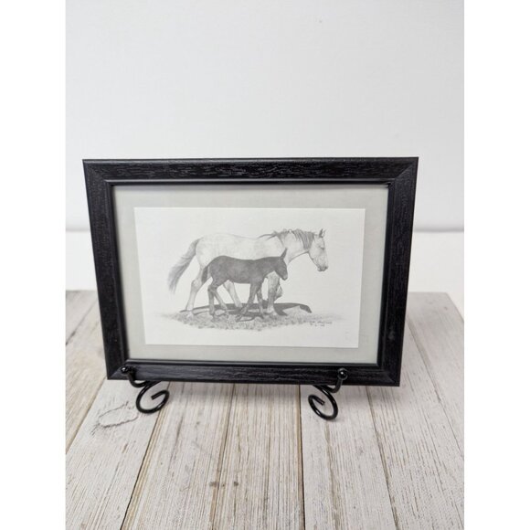Jane McClure Jane's Prints Horse and Donkey Best Friends Framed Print - Picture 2 of 3